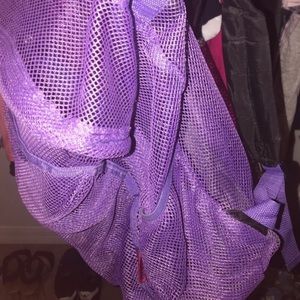 Purple mesh backpack